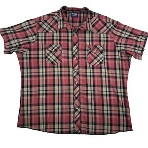 Vintage Wrangler Shirt Mens 3XL Tall Plaid‎ Pearl Snap Western Rodeo Retro
